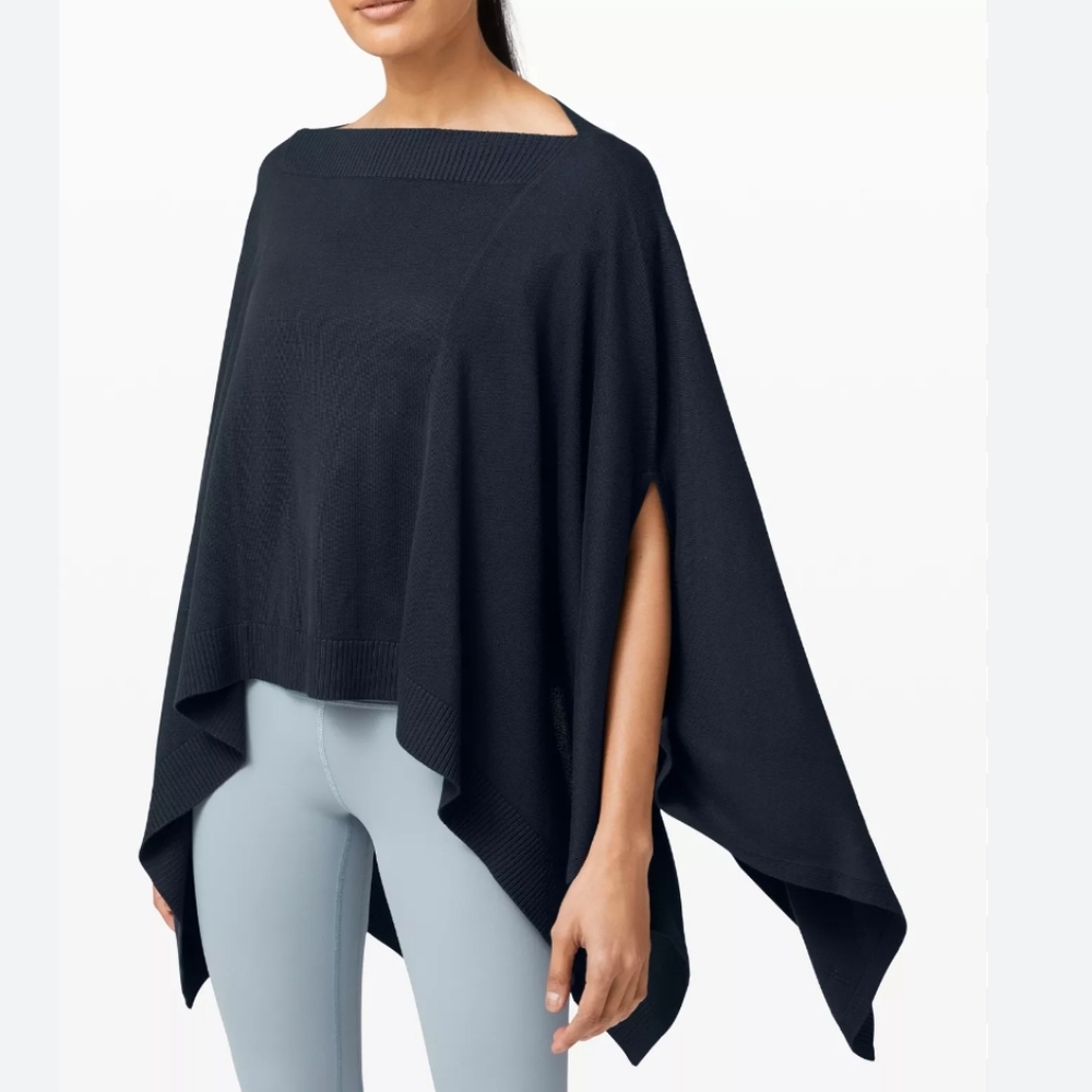Lululemon Forward Flow Poncho Cape Shrug Cardigan Dark Grey Sz O/S
